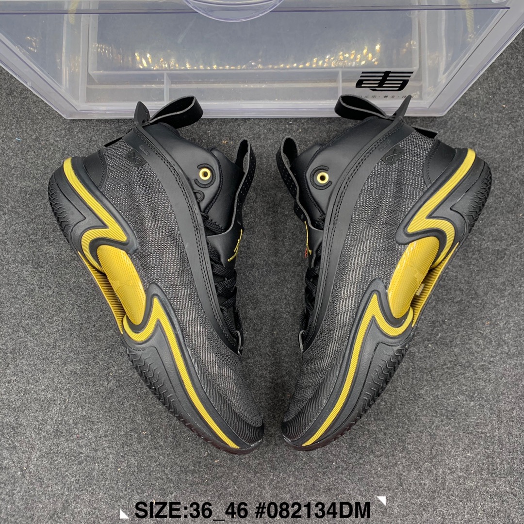 2021 Men Air Jordan 36 Black Yellow Basketball Shoes